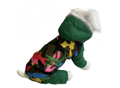 Комбинезон Pet Fashion (Пет Фешн) Следопыт Мех Капюшон Зеленый M