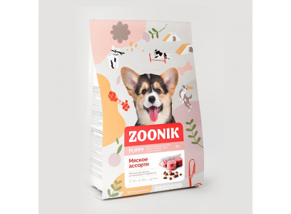 Сухой Корм Zoonik (Зооник) Для Средних и Крупных Щенков Мясное Ассорти Puppy 2кг