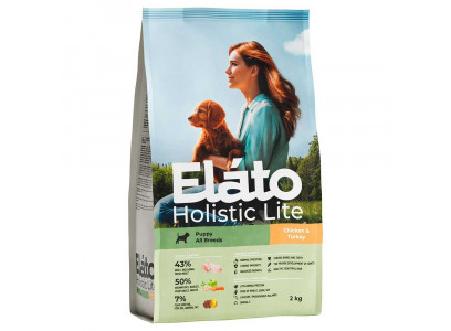 Сухой Корм Elato (Илато) Holistic Lite Для Щенков Курица и Индейка 2кг 