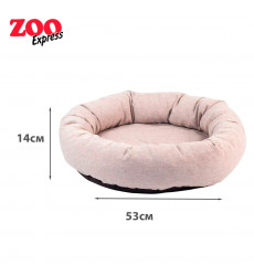 Лежанка Zooexpress (Зооэкспресс) Nord, Пухлик Круглый, Мебельная Ткань №2 53*14см 722422 Серый