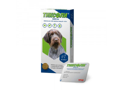 Тиксфли От Блох и Клещей 1000мг Для Собак 20-40кг