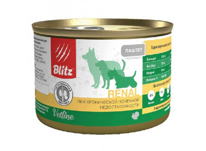 Влажный Корм Blitz (Блиц) Dog Renal Для Собак При Хронической Почечной Недостаточности 200г