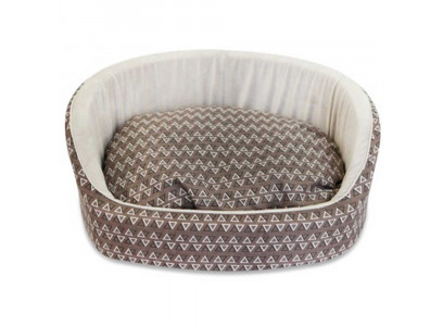 Лежанка Овальная Геометрика №5, 65*50*20см Принт, Бязь/Велюр