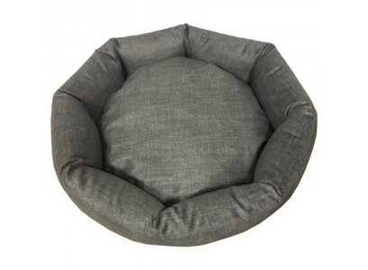 Лежанка Круглая Свит Хоум Грей , S, 45*45*14см, Серая, Рогожка