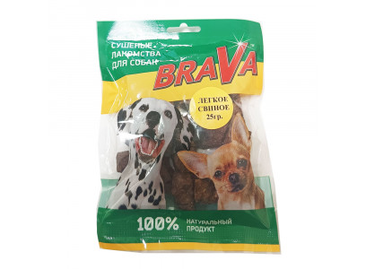 Лакомство Для Собак Brava (Брава) Легкое Свиное Для Дрессуры 25г Новинка 