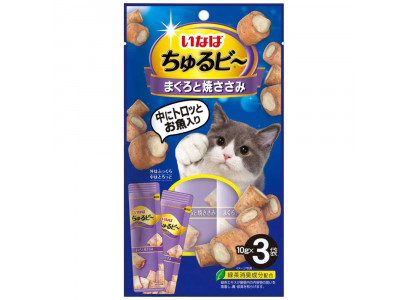 Лакомство Inaba (Инаба) Churu Bee Для Кошек Запеченные Трубочки Тунец Магуро и Запеченное Куриное Филе 10г*3  