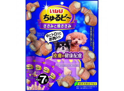 Лакомство Inaba (Инаба) Churu Bee Для Собак Запеченные Трубочки  Куриное Филе Для Кожи и Шерсти 10г*7 