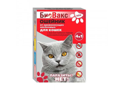 Биовакс Ошейник Антипаразитарный От Блох и Клещей Для Кошек 35см Красный Для Внешней и Внутренней Защиты От Паразитов 36812 