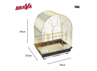 Клетка Brava (Брава) Для Птиц, А100g 30*23*39см, Золото 