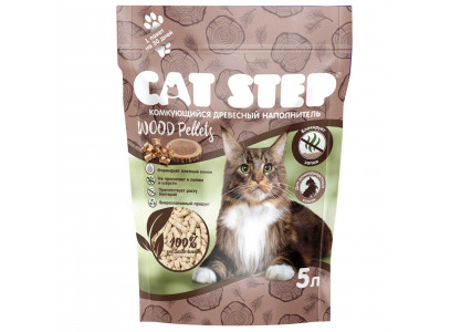 Наполнитель Cat Step (Кэт Степ) Wood Pellets Комкующийся Растительный 5л 