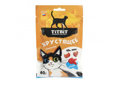 Лакомство TiTBiT (Титбит) Для Кошек Хрустящее с Лососем 60г 