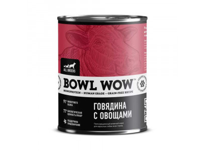 Консервы Bowl Wow (Боул Вау) Для Собак Говядина и Овощи 340г 
