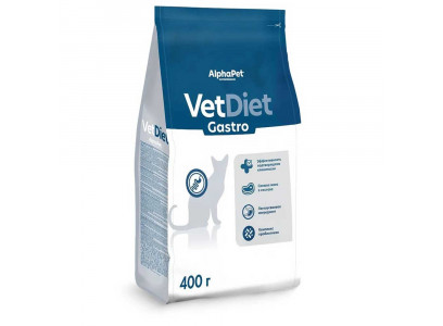 Лечебный Сухой Корм Alphapet (Альфапет) Для Кошек Диетический Gastro При Острых Расстройствах Пищеварения 400г 55254 