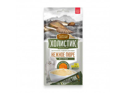 Лакомство Деревенские Лакомства Для Кошек Нежное Пюре Из Утки с Икрой Летучей Рыбы  Холистик 4*10г 79215106 