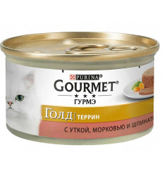 Консервы Gourmet (Гурме) Голд Для Кошек Утка, Морковь и Шпинат По-Французски Кусочки в Паштете 85г (1*24) 