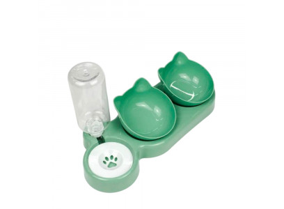 Миска Алькор с Автопоилкой Двойная, Зеленая Tpb01-5