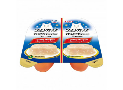 Консервы Для Кошек Inaba (Инаба) Twins 70г (35г*2шт) Паштет Тунец Магуро и Куриное Филе Со Вкусом Морского Гребешка