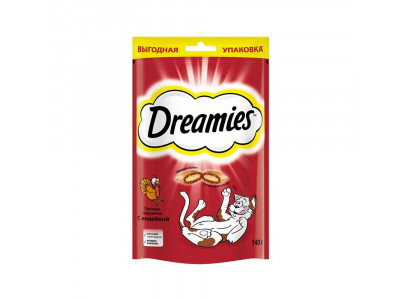 Лакомство Dreamies (Дримис) Для Кошек Лакомые Подушечки Индейка 140г 
