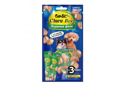 Лакомство Inaba (Инаба) Для Собак Churu Bee Запеченные Трубочки Куриное Филе Здоровье ЖКТ 10г*3