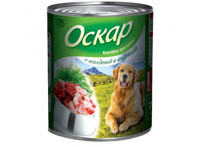 Консервы Оскар Для Собак Говядина и Индейка 750г