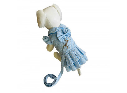 Платье Шлейка Pet FAshion (Пет Фешн) Ромашка+Поводок Голубой Р Xl