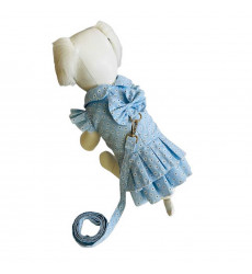 Платье Шлейка Pet Fashion (Пет Фешн) Ромашка+Поводок Голубой Р Xxl