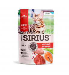 Влажный Корм Sirius (Сириус) Для Кошек Мясной Рацион 24*1 85гр