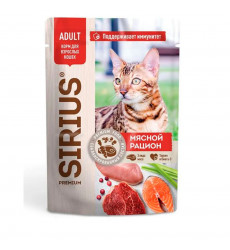 Влажный Корм Sirius (Сириус) Для Кошек Мясной Рацион 24*1 85гр