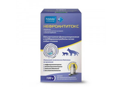 Нефроантитокс Препарат Для Собак и Кошек Для Улучшения Функционирования и Поддержания Работы Почек Пчелодар 100г Банка 