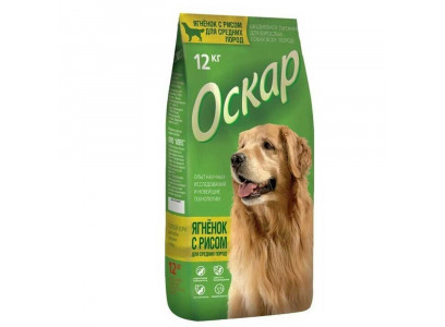 Сухой Корм Оскар Для Собак Средних и  Крупных Пород Ягненок 12кг