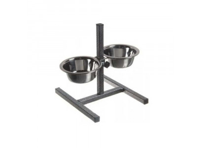 Подставка Zoonik (Зооник) Квадратная+Металлические Миски 2*0 35л Бронза 08812 1