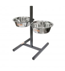 Подставка Zoonik (Зооник) Квадратная+Металлические Миски 2*2,6л Металлик 08868-2