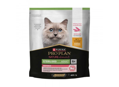 Сухой Корм Proplan (Проплан) Nature Elements Sterilized Для Стерилизованных Кошек  Курица 400г 