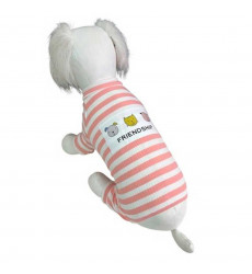 Комбинезон Летний Pet Fashion (Пет Фешн) Три Мордашки С Полосками Розовый Р L