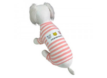 Комбинезон Летний Pet Fashion (Пет Фешн) Три Мордашки С Полосками Розовый Р L