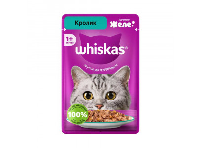 Влажный Корм Для Кошек Whiskas (Вискас) в Желе Кролик 75г 
