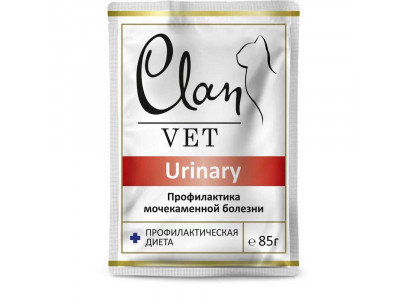 Влажный Корм Для Кошек Диетический Clan (Клэн) Vet Urinary Для Профилактики МКБ 85г 