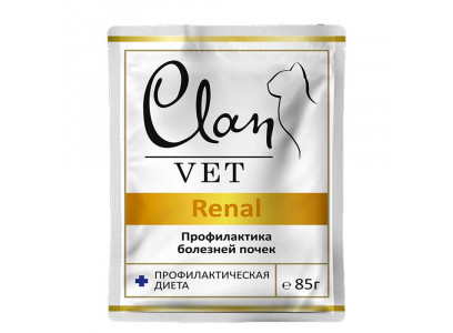 Влажный Корм Для Кошек Диетический Clan (Клэн) Vet Renal Для Профилактики Болезни Почек 85г 