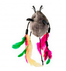 Игрушка Wogy (Воги) Для Кошек Мышка с Перьями с Заводным Механизмом 20247838 30/8*6*5см