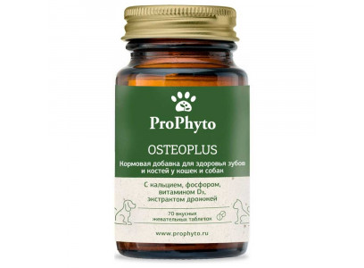 Prophyto (Профито) Остеоплюс Кормовая Добавка Для Зубов и Костей Для Кошек и Собак 70 Таблеток 