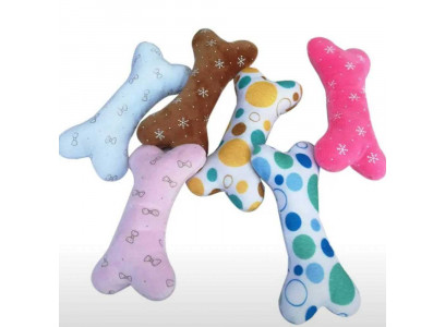 Игрушка Brava (Брава) Для Собак Косточка Цветная Тканевая с Пищалкой 17*8см 9530