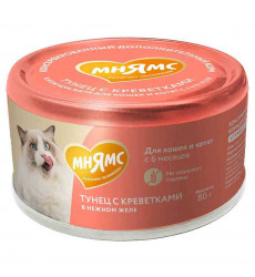 Консервы Для Кошек Мнямс Тунец и Креветки в Желе 80г 