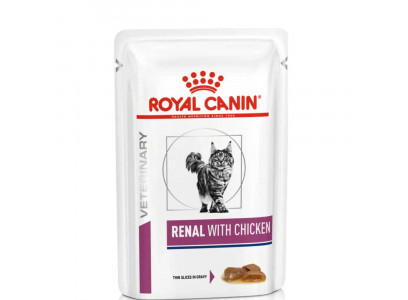 Влажный Корм Для Кошек Диетический  Royal Canin (Роял Канин) Renal Для Поддержания Функций Почек Курица Соус 85г 
