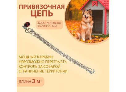 Цепь Привязочная Для Собак Brava (Брава) 2*10мм 3м Короткое Звено 
