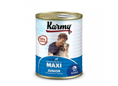 Консервы Karmy (Карми) Maxi Junior для Щенков Крупных Пород Ягненок 340г 