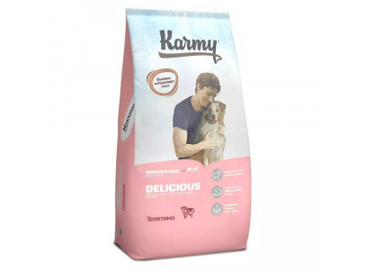 Сухой Корм Karmy (Карми) Delicious Medium Max Для Собак Средних и Крупных Пород Телятина 14кг 