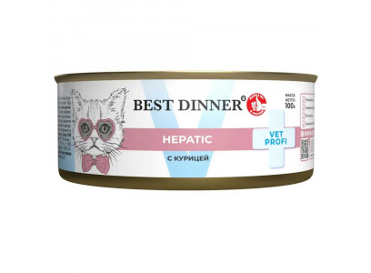 Консервы Best Dinner (Бест Диннер) Vet Profi Hepatic Для Кошек При Заболевании Печени Курица  100г  