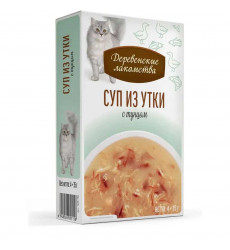 Влажный Корм Деревенские Лакомства Для Кошек 35г*4шт Суп Утка и Тунец 76051158