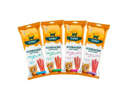 Лакомство ТiTBiT (Титбит) Колбаски Двойное Удовольствие 4 Вкуса Для Кошек 026809 