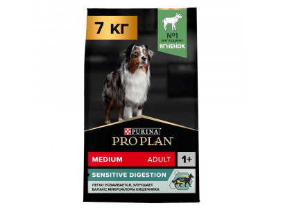 Сухой Корм Proplan (Проплан) Sensitive Digestion Mediumдля Собак Средних Пород с Чувствительным Пищеварением Ягненок 6кг+1кг 